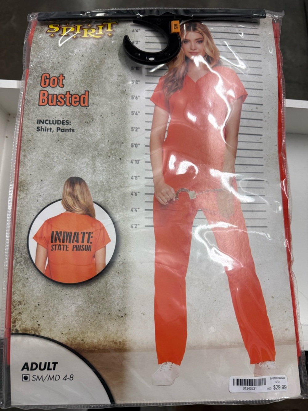 Spirit Women's Orange Inmate Costume - Shirt & Pants
